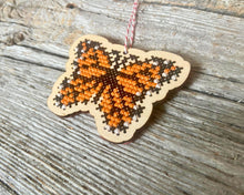 Load image into Gallery viewer, Monarch butterfly laser cut wood cross stitch kit
