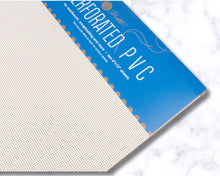 Load image into Gallery viewer, White perforated PVC vinyl paper by Mill Hill shown on a white counter.
