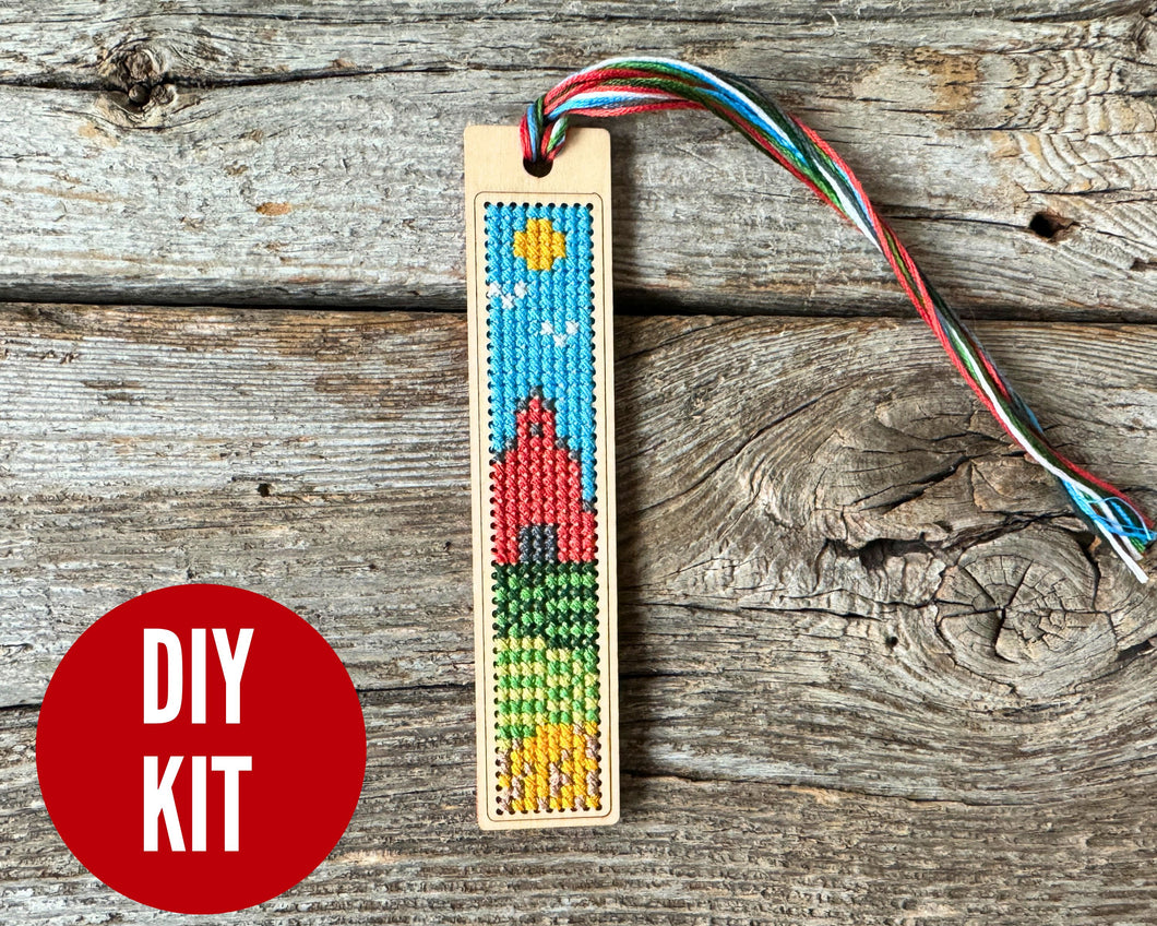 Prairie farm cross stitch bookmark kit