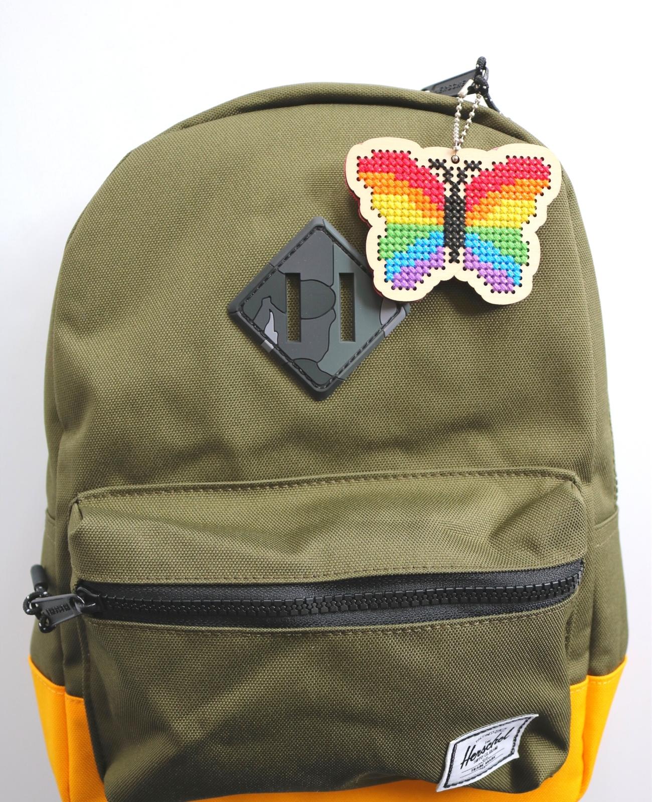 herschel backpack butterfly Monarch butterfly laser cut wood cross stitch kit – Canadian Stitchery