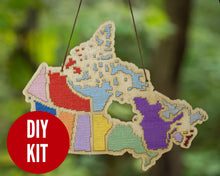 Load image into Gallery viewer, Canada map wall hanging cross stitch kit
