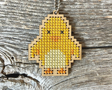Load image into Gallery viewer, Chick DIY laser cut wood cross stitch kit
