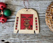 Load image into Gallery viewer, Ugly sweater reindeer ornament kit
