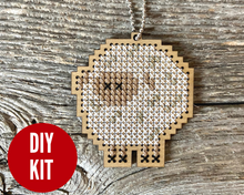 Load image into Gallery viewer, Sheep DIY laser cut wood cross stitch kit
