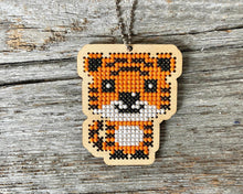 Load image into Gallery viewer, Tiger DIY laser cut wood cross stitch kit
