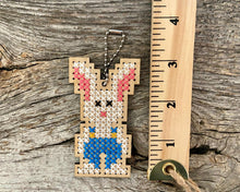 Load image into Gallery viewer, Wee bunny DIY laser cut wood cross stitch kit
