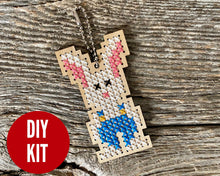 Load image into Gallery viewer, Wee bunny DIY laser cut wood cross stitch kit
