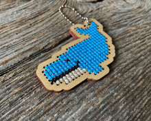 Load image into Gallery viewer, Wally whale laser cut wood cross stitch kit
