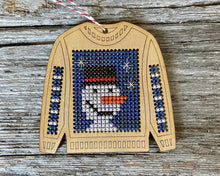 Load image into Gallery viewer, Ugly sweater with cheerful snowman ornament kit
