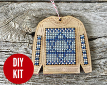 Load image into Gallery viewer, Ugly sweater with Star of David ornament kit
